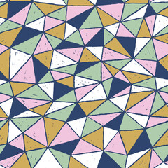 SEAMLESS VECTOR TRIANGLE GEOMETRIC PAINTED TEXTURE PATTERN SWATCHES