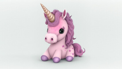 pink unicorn 3d illustration © Eliabe Lobo