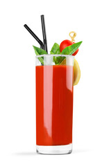 Cocktails on white: Bloody Mary.