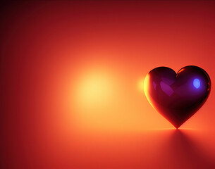 Red heart. Heart symbol love. Valentine's day. IA technology