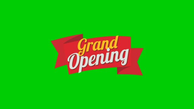 motion graphic grand opening with green screen