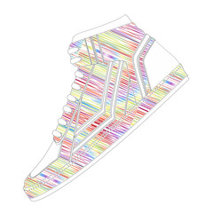 Limited edition Special Colorful fashion line art sneakers sport shoes design for logo or commercial illustration 