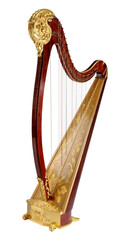 Harp musical instrument with clipping path