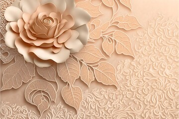 Rose lace background, soft colors.