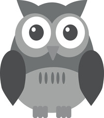 Owl in shades of gray.
