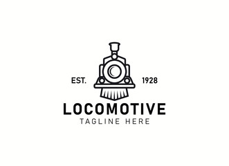 Locomotive logo illustration, vintage style emblem