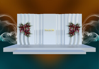 3d Wedding, Wedding Stage, stage, wedding 3d, Photo Booth, backdroop, 3d rendering, 3d illustration
