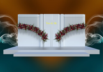 3d Wedding, Wedding Stage, stage, wedding 3d, Photo Booth, backdroop, 3d rendering, 3d illustration