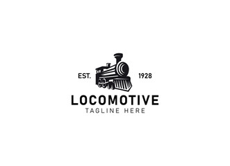 Locomotive logo illustration, vintage style emblem © AlvinStd.