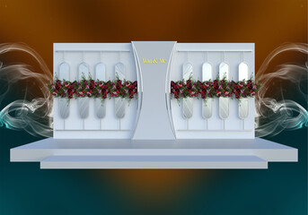 3d Wedding, Wedding Stage, stage, wedding 3d, Photo Booth, backdroop, 3d rendering, 3d illustration