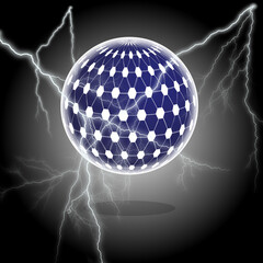 disco ball with rays.