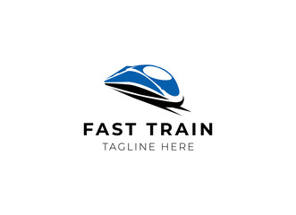 Train logo vector illustration design.fast train logo.High speed train illustration logo-vector illustration