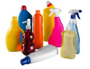 Set of Bottles with Detergents - Isolated