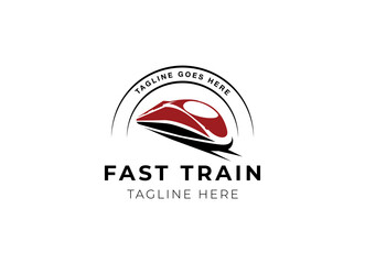 Train logo vector illustration design.fast train logo.High speed train illustration logo-vector illustration