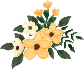 Soft flower arrangement watercolor 