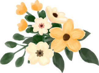 Soft flower arrangement watercolor 