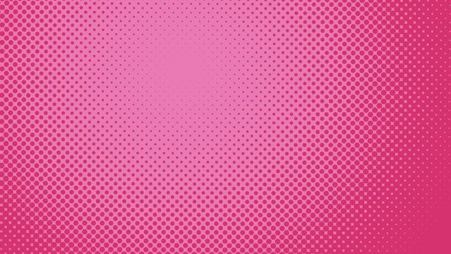 Abstract motion background of pink polka dots zooming and moving