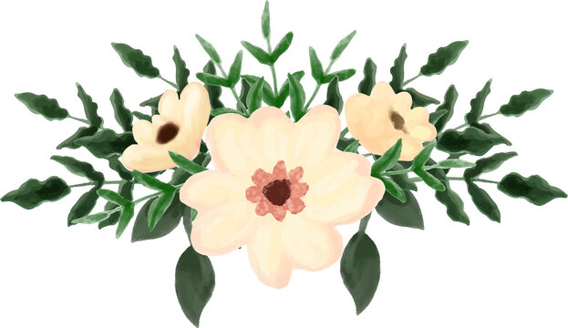 Soft flower arrangement watercolor 