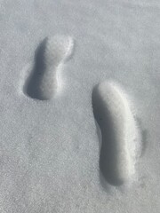 footprints in snow