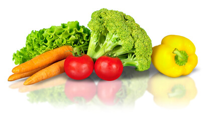 Close-up of fresh food isolated on white background