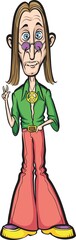 cartoon standing hippie - PNG image with transparent background