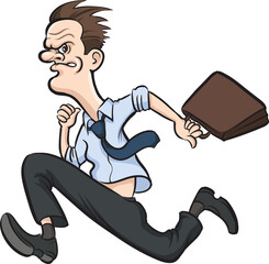 crazy running businessman - PNG image with transparent background