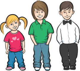 Fototapeta premium happy kids standing - PNG image with transparent background