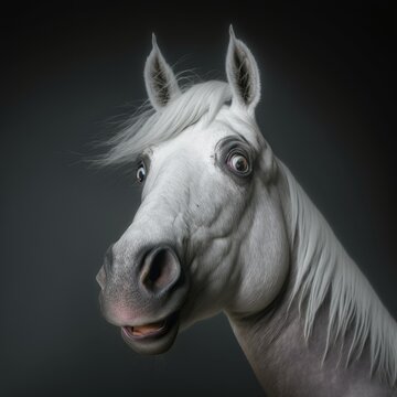 Outraged Unicorn Staring At You, Ai Genrated Funny Image of a Surprised Unicorn