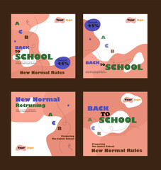 cute school admission social media post template