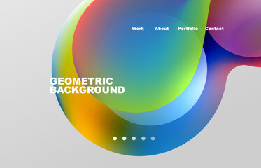 Abstract liquid background for your landing page design. Web page for website or mobile app wallpaper