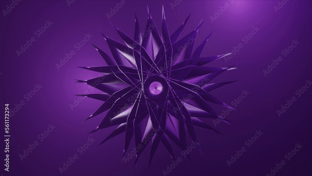 Aufkleber illustration of purple color scene where an abstract sci-fi object at the center. 3d render purple f