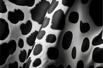 Black and white spotted cow leather background.