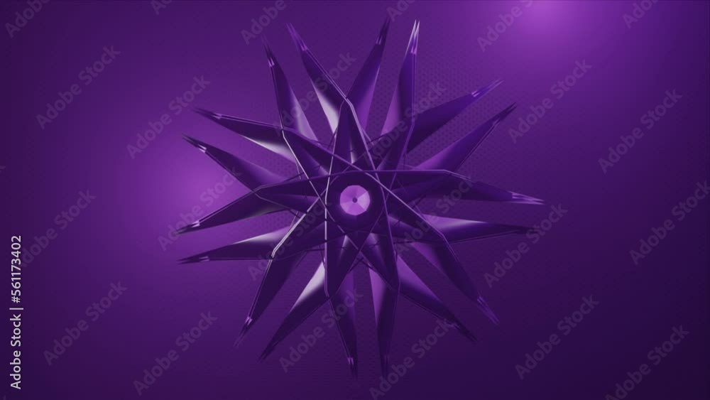 Aufkleber 4k video animation of purple color scene where an abstract sci-fi object rotating seamless loop at t