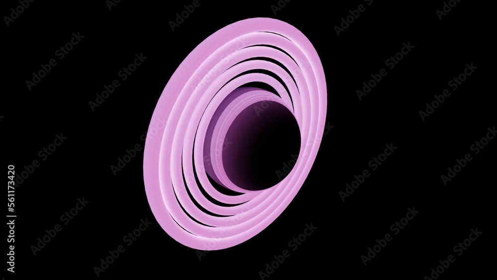 Aufkleber illustration of abstract seamless loop 3d render neon circle. colorful neon circles abstract futuris