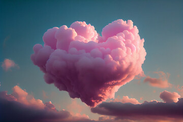Beautiful Pink Heart Shaped Cloud