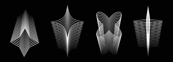 Abstract shapes collection is a trending mixture modern diverse design elements, geometric shapes. Cyberpunk retro futurism set, vaporwave. Memphis design elements for web, advertisement,poster
