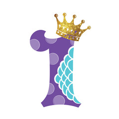 1st birthday with gold crown