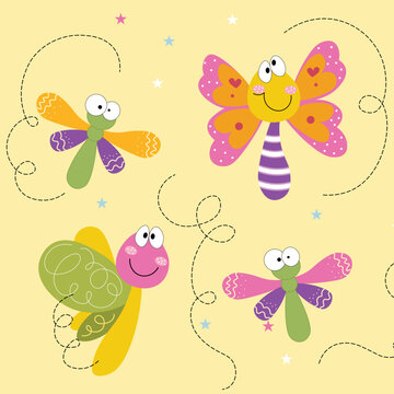Butterflies and flowers vector