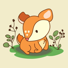 cute deer isolated character. editable vector