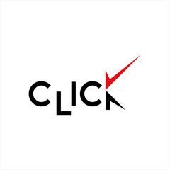Click word illustration design with checklist sign.