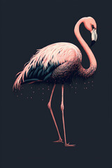 flamingo, dark, AI