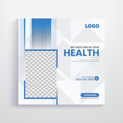 Medical health care social media post banner template