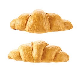 fresh croissant isolated on a white background.