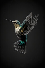 Obraz premium hummingbird, dark, colourful, AI