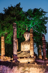 Buddha statue in Wat Temple beautiful temple in the historical park Thailand