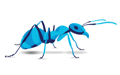 Trendy stylized illustration, ant, pismire, line vector silhouette of ,