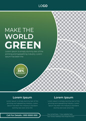 Fototapeta premium Save the World Green Nature Flyer template for Save the Environment