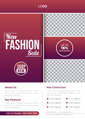 Fashion Sale Flyer Poster template Brand Promotion for Shopping Mall, Store, Shopping Centre Event