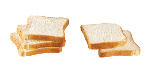 toast bread slices isolated on white background
