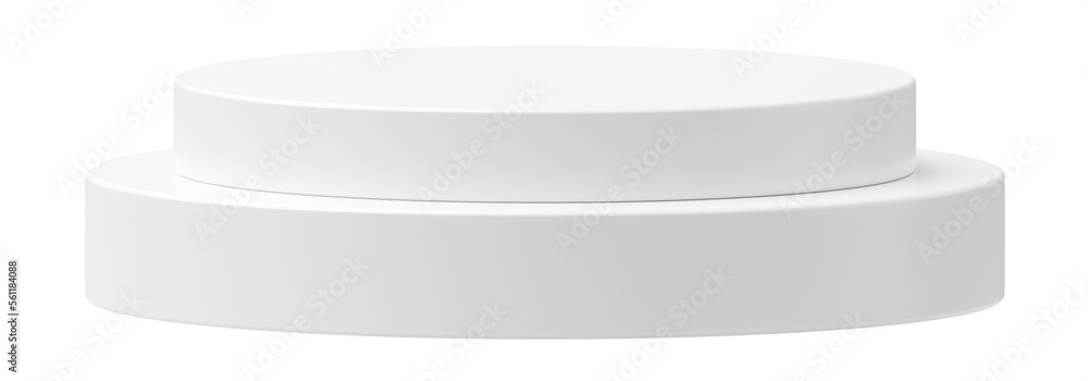Leinwandbilder white modern round podium stage platform step on 3d png background of presentation show product disp
